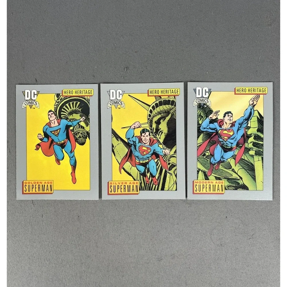 1991 DC Comic Cards SUPERMAN Hero Heritage Set‎ Of 3